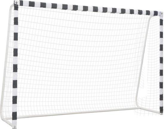 vidaXL Voetbaldoel 300x200x90 cm Metaal Zwart en Wit