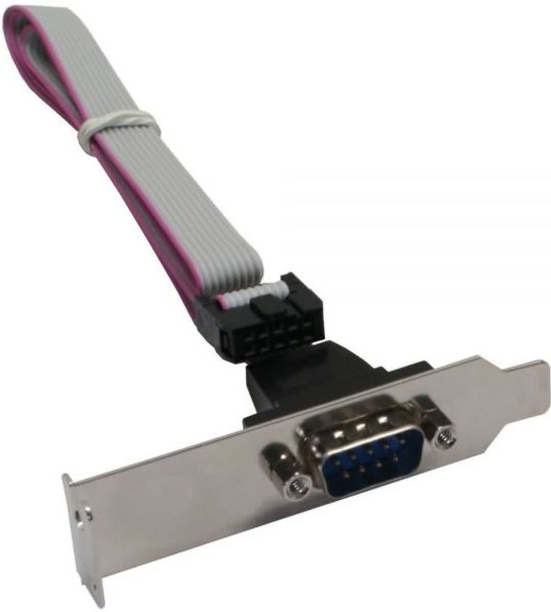 Inline 9-pin SUB-D m low profile bracket - 0 60 meter