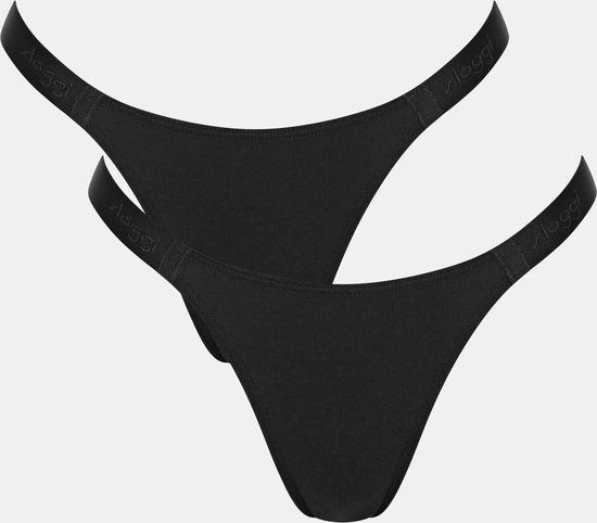 sloggi GO Casual Tiny tanga 2P Dames Onderbroek - Zwart - Maat L
