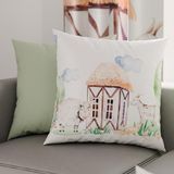 PETTI Artigiani Italiani - 1 paar kussenslopen 40 x 40 cm, van microvezel, decoratief kussen voor slaapkamer, bank, woonkamer, set van 2 kussenslopen, groene boerderij, 100% Made in Italy