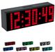 Réveil LED avec écran de 23,6 cm, 7 couleurs, fonction minuteur et télécommande