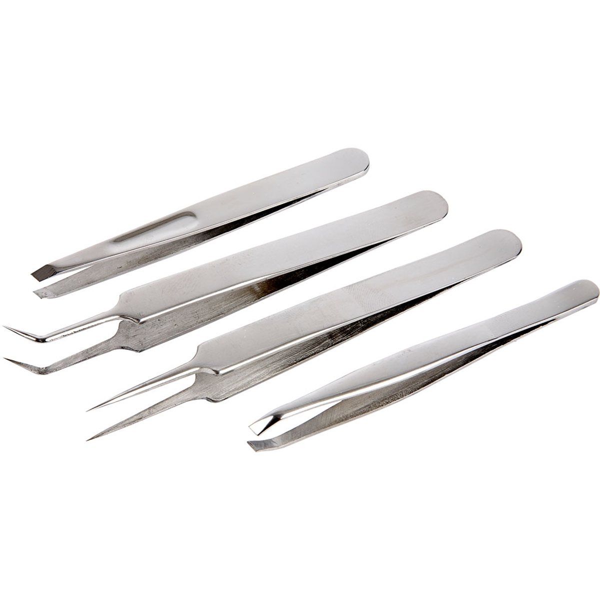 Creotime Pincet set, l: 9-12 cm, 4 assorti