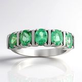 Cavill - Zilveren Ring met Mint Kyanieten uit Nepal - 925 Sterling Zilver met Palladium - Ovale Edelstenen 1,87 ct - Elegante Design Ring voor Dames