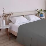 ECOMMERC3 Bedlaken voor bed van 80 cm, van katoen-polyester, antraciet | 50% katoen, 50% polyester, zacht gevoel, 144 draden, comfort het hele jaar, Spaanse kwaliteit