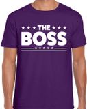 Bellatio Decorations The Boss T-shirt Paars Heren XXL Katoen