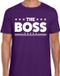 Bellatio Decorations The Boss T-shirt Paars Heren XXL Katoen