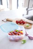 Curver Fresh & Go Vershoudbakjes - Vierkant - 3x1.2L - 3 stuks - Transparant/Blauw