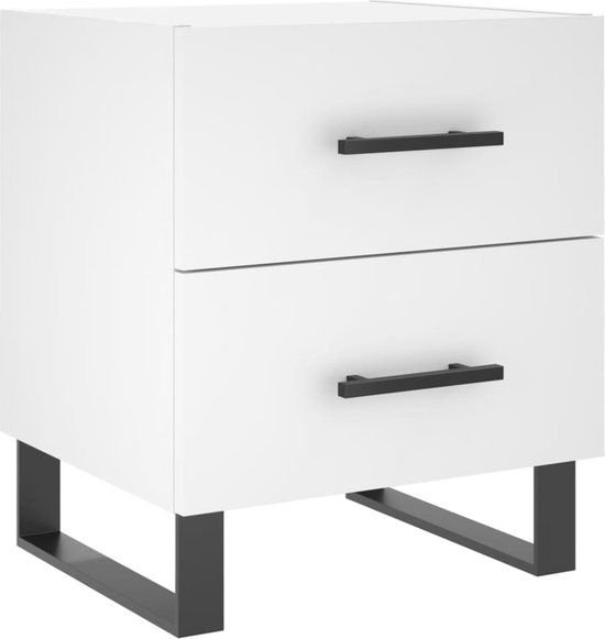 vidaXL Nachtkastje 40x35x47,5 cm bewerkt hout wit