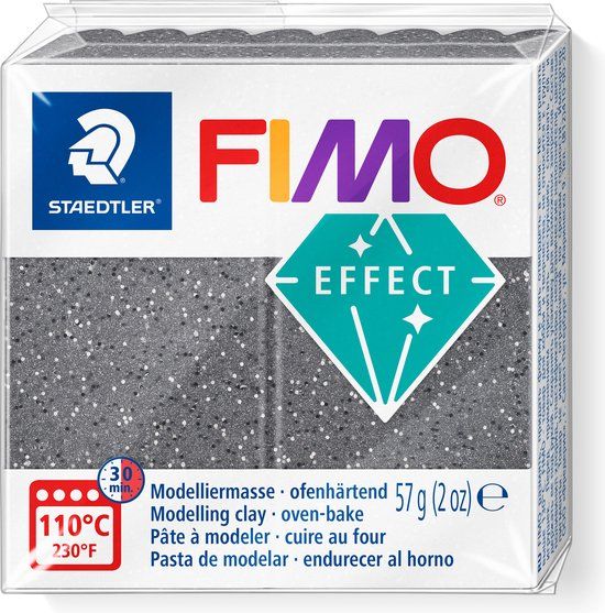 FIMO effect ovenhardende boetseerklei standaard blokje 57 g - stone graniet
