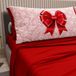 PETTI Artigiani Italiani - Katoenen beddengoed met kussenslopen met digitale print, eenpersoons laken, rood, 100% Made in Italy