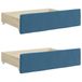 VidaXL Bedlades 2 st bewerkt hout en fluweel blauw