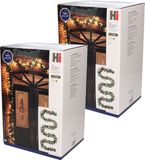HI guirlande de sapin illuminée - Lot de 2 pièces - 500 cm - avec boules de Noël incluses