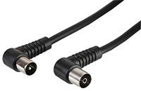 Pro Signal JR9008A/06M ZWART - ROHS TV Luchtleiding, 90 graden Coax Plug naar 90 graden Coax Socket, 0.6m, Zwart