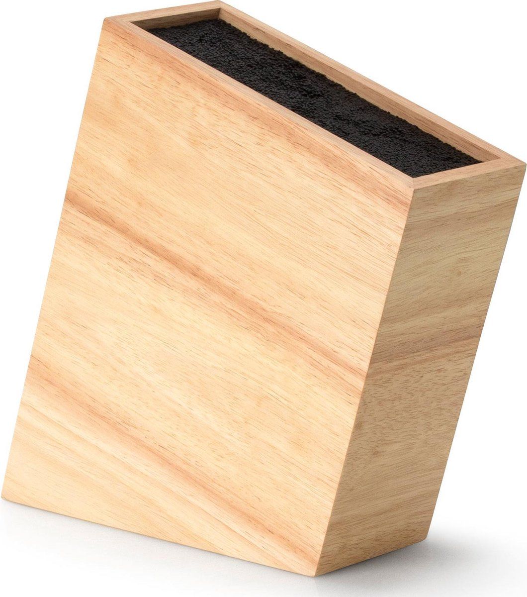 Continenta Messenblok in Hout - Rubberhout - 27,5x22x9cm - Messen niet Inbegrepen