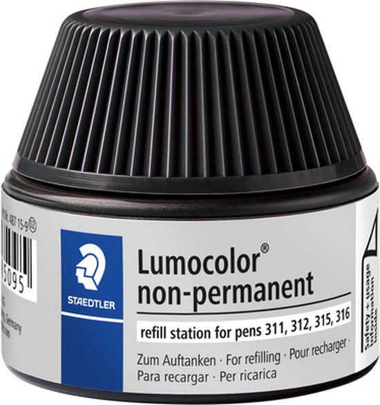 STAEDTLER Inkt Voor 311/312/315/316. 15 Ml. Zwart