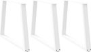 Pieds de table 3 pcs forme V 100x(72-73,3) cm acier blanc