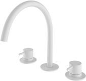 Hotbath Cobber - Wastafelmengkraan - zonder Waste - Laag - Wit - Opbouw - Messing - V08
