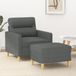 Maison Exclusive - Fauteuil met voetenbankje, donkergrijs, 60 cm, gestoffeerd