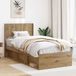 vidaXL Bedframe met opbergruimte en hoofdbord Artisanaal eiken