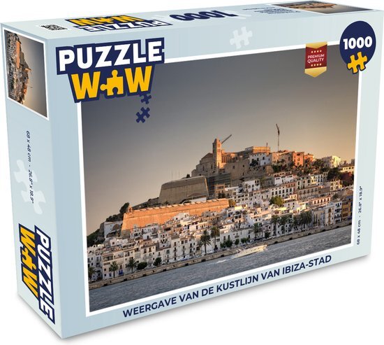 MuchoWow Puzzel Weergave van de kustlijn van Ibiza-stad - Legpuzzel - Puzzel 1000 stukjes volwassenen - Sinterklaas cadeautjes - Sinterklaas voor grote kinderen