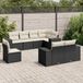 Maison Exclusive - Ensemble de jardin, 8 pièces, avec coussins, noir, en polyrotin