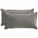 vidaXL taie d'oreiller 2 pièces bois gris foncé 40 x 80 cm tissu chenille