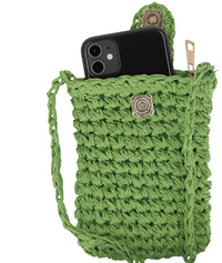 Telefoontasje gehaakt olijfgroen