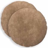 vidaXL - Kussensloop - 2 stuks - HEERLEN - Taupe - Ø 40 cm - Katoensatijn