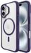 Buddi Hybrid - Hoesje Geschikt voor Apple iPhone 17 - Compatibel met MagSafe - Back Cover met Magneet - Magnetische Beschermhoes - Transparant Paars