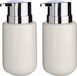 Berilo Zeeppompje/Dispenser - 2x - Keramiek - Wit/Zilver - 350 ml