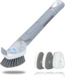 Unyqoos Brosse vaisselle multifonctionnelle avec distributeur de savon, gris