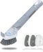 Unyqoos Brosse vaisselle multifonctionnelle avec distributeur de savon, gris