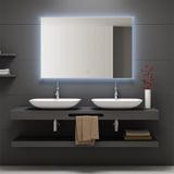 Badkamerplanet Badkamerspiegel rondom LED Verlichting Arezzo met Touch en Dimbaar in 3 Standen 100 cm