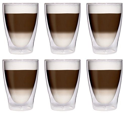 Filosa Feelino Dubbelwandige glazen 280 ml - Thermoglazen met lepel voor latte macchiato, thee, koffie, cocktails
