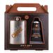 Accentra cadeauset MEN'S COLLECTION voor heren, heupfles van roestvrij staal en 60 ml bad- en douchegel in een geschenkdoos van kraftpapier, bruin - zwart