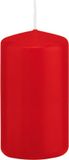 Trend Candles Bougie cylindrique/bougie pilier - rouge - 6 x 12 cm - 40 heures de combustion