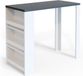 Vicco Table de bar – 57 x 117 cm avec 3 compartiments Blanc/anthracite