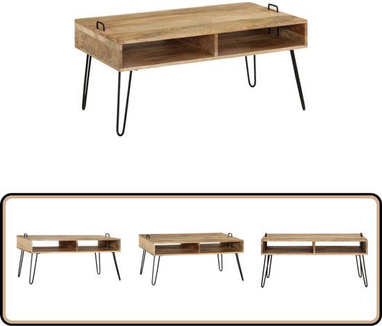 vidaXL Salontafel 100x60x45 cm massief mangohout