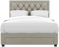 Vente-unique Cadre de lit velours beige 180 x 200 cm