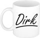 Bellatio Decorations Dirk Naam koffiemok - beker - met sierlijke letters - wit