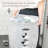 Lifeney Vuilnismand grijs vilt met patroon 4 schapen
