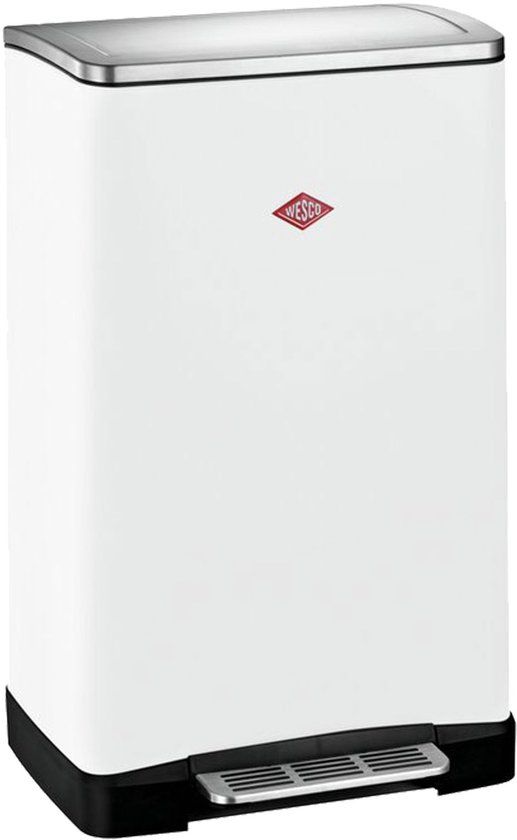 Wesco Big Double Pedaalemmer - 36 liter - 2 vakken - Mat Wit - 2x 18 Liter