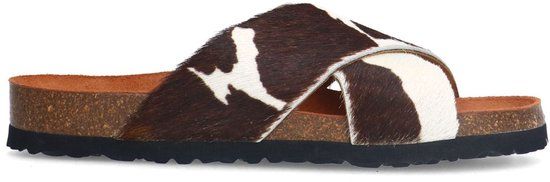 Manfield Dames Slippers met cow print - Maat 38