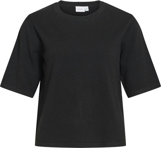 VILA Gebreide top VIMALU korte mouwen Black Beauty