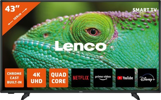 Lenco LED-4353BK - 43" 4K Android Smart TV - Zwart