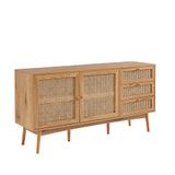 BAÏTA Dressoir INES eikenlook en rotanriet L 150 cm