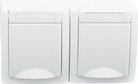 Panasonic Viko buitenstopcontact - 2-voudig - horizontaal - wit