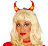 Fiestas Guirca Duivel hoorntjes - 2x - rood - kunststof - Halloween thema
