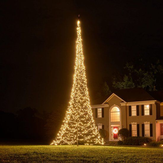Fairybell LED Buiten Kerstboom voor in de vlaggenmast - 10 meter - 2000 LEDs - Warm wit