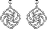 Orphelia Oorhanger Flower Center Stone Zirconium Sterling Zilver 925